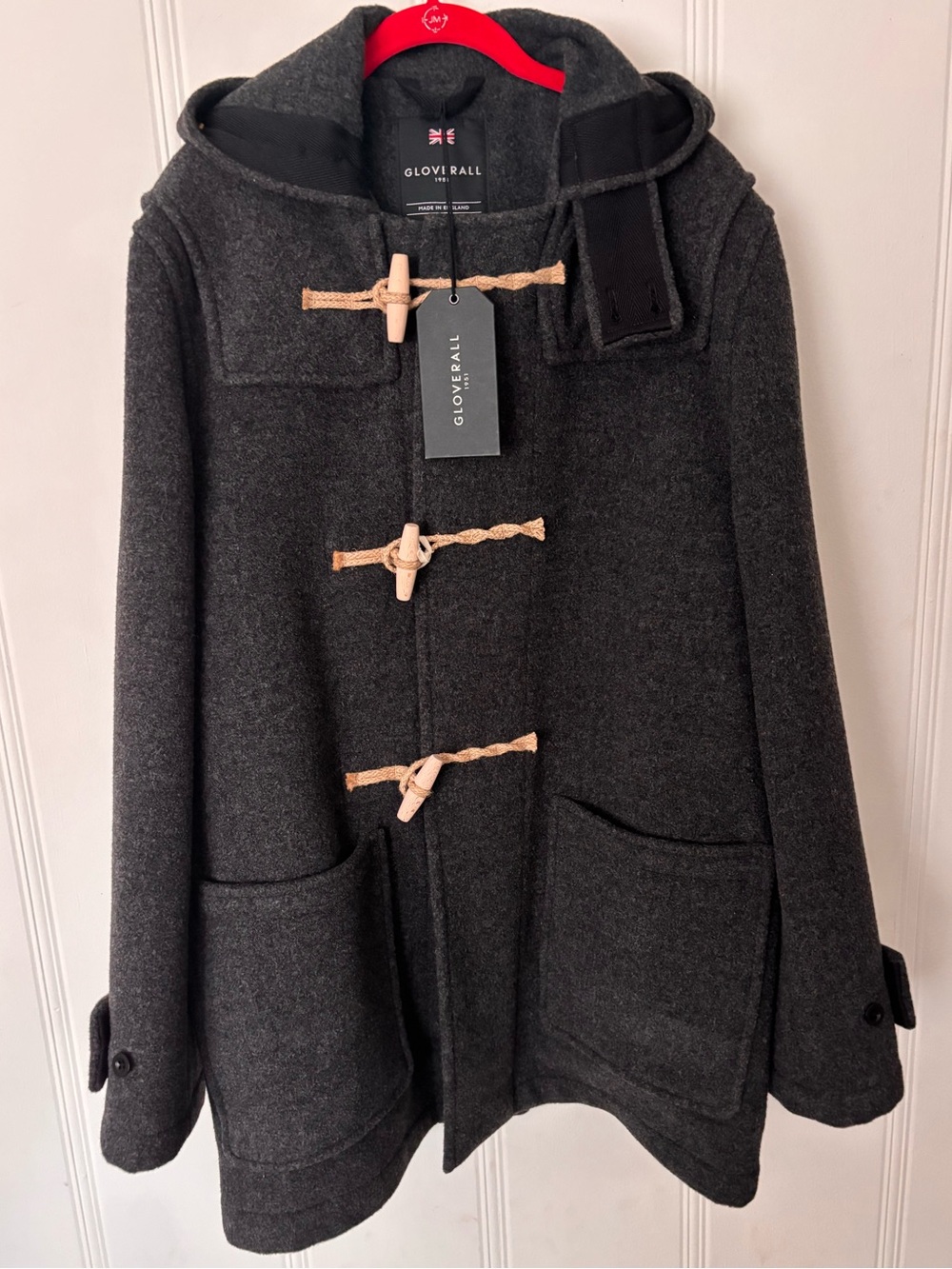 Gloverall Men's Charcoal Duffle Pea Coat